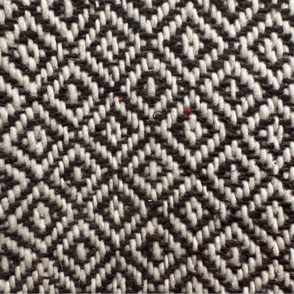 Mexican Rebozo Shawl in Brown on Cream –100% Natural Raw Wool, Large Winter Wrap - Picture 13 of 16